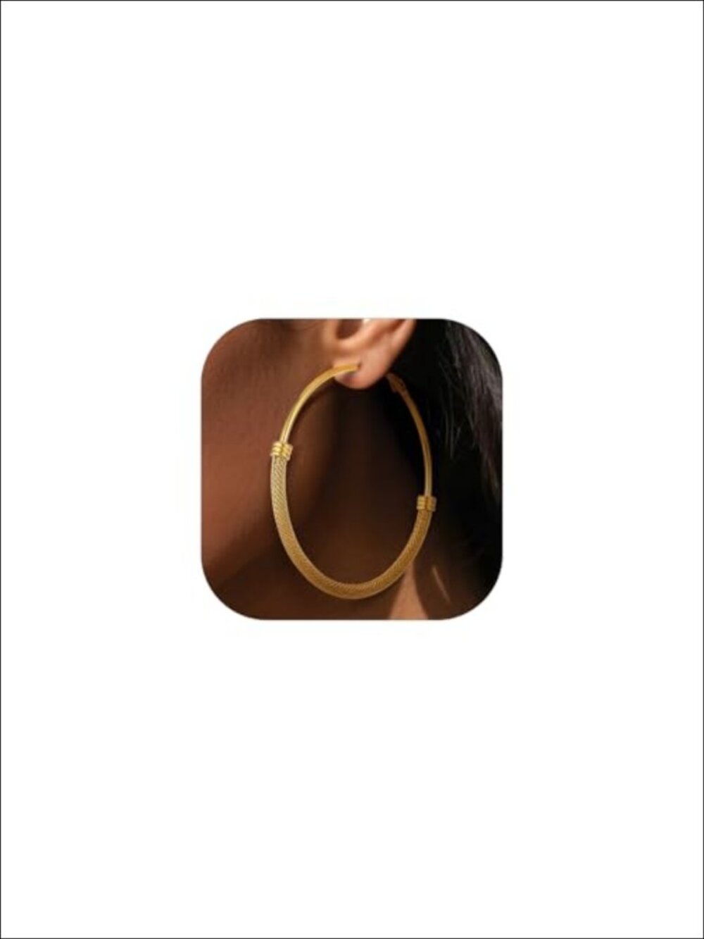 14k Gold Plated Hoop Earrings Stainless Steel Chunky Click Top